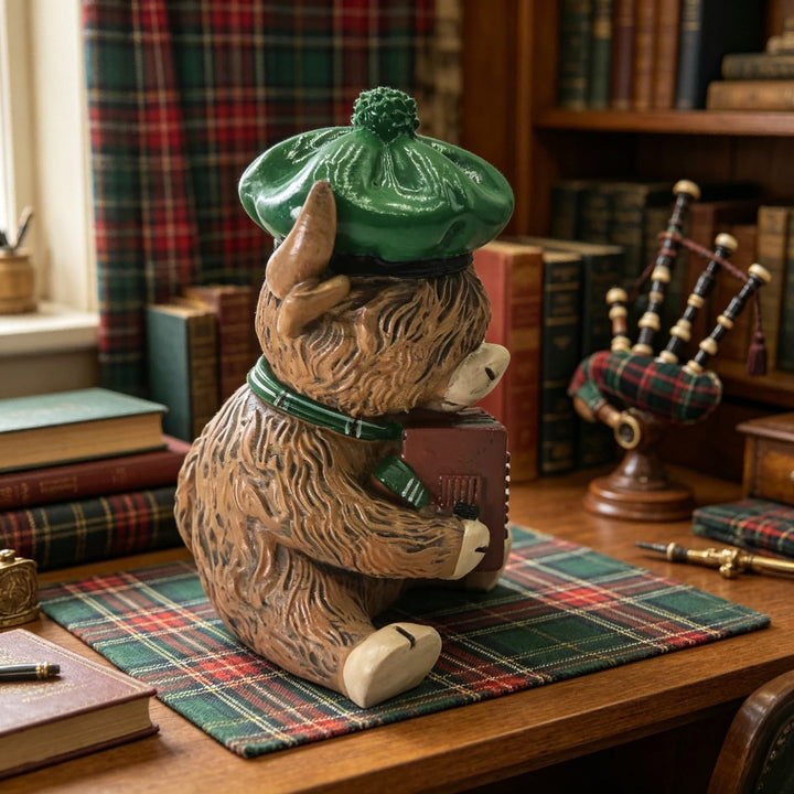 Decorative Highland Cattle Figure with Accordion Stornfield