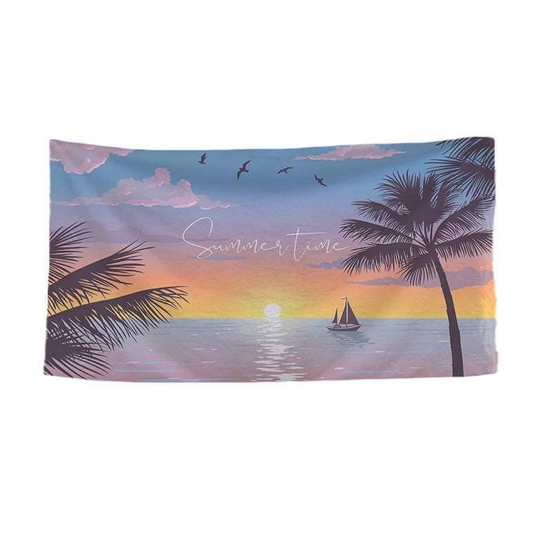 Women's beach towel with vibrant palm motif Stornfield