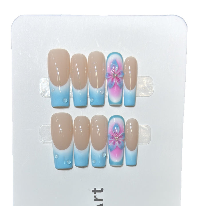Floral-Accent Press-On Nail Set Stornfield