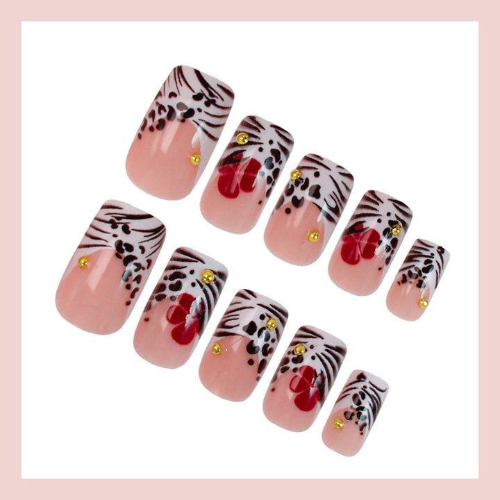 Nail art set with elegant floral accents Stornfield