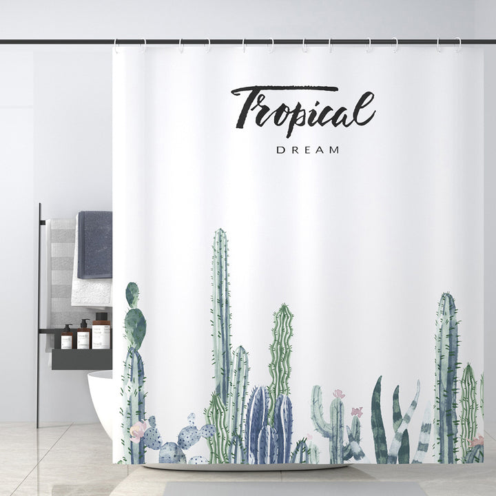 Tropical Cactus-Themed Shower Curtain Stornfield