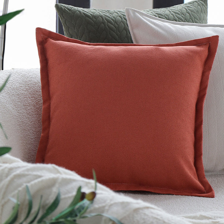 Square quilted decorative cushion cover with cable tufting and soft microfiber finish Stornfield
