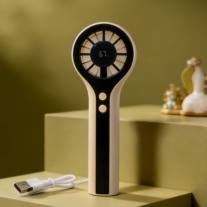 Women's Portable Handheld Fan with Digital Temperature Display Stornfield 1782398189