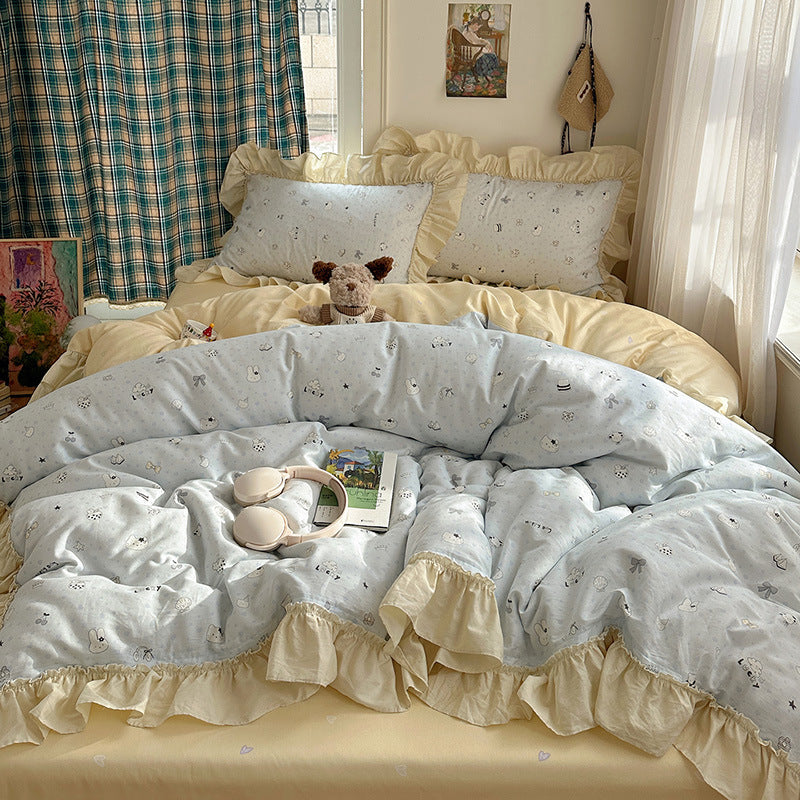 Playful Bunny-Themed Duvet Cover Set
