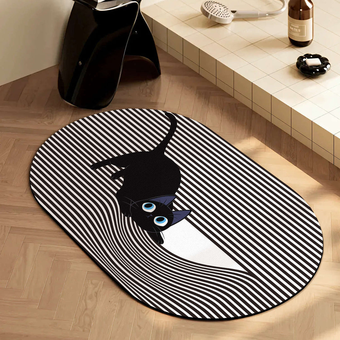 Cat-Themed Decorative Area Mat