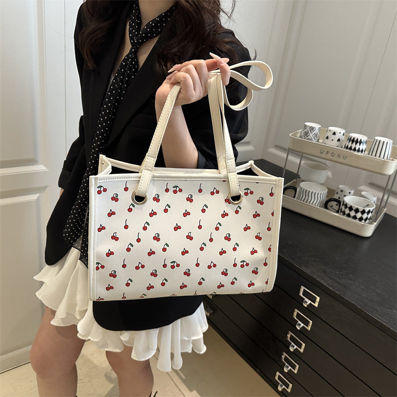 Playful Cherry Print Tote Bag Stornfield