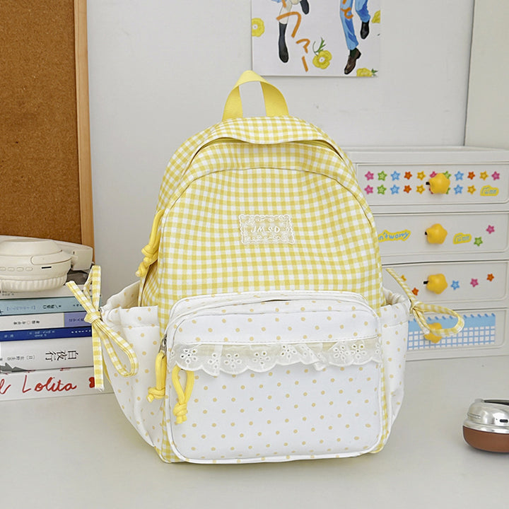 Stylish Gingham Pattern Backpack Stornfield