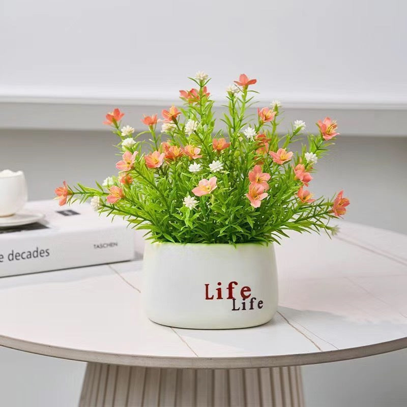 Decorative Potted Faux Flower Arrangement