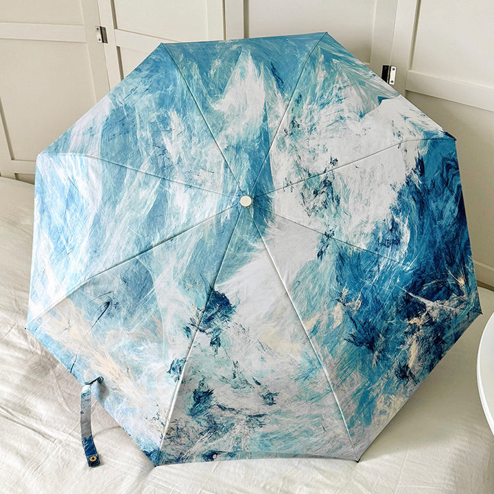 Ladies elegant folding umbrella with unique marble pattern Stornfield