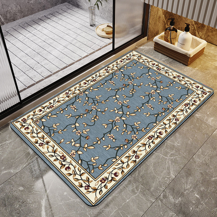 Elegant Vintage Floral Bath Mat Stornfield