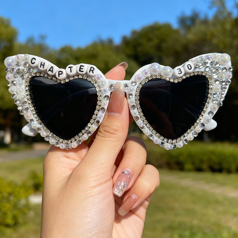 Heart-Shaped Pearl-Embellished Sunglasses Stornfield