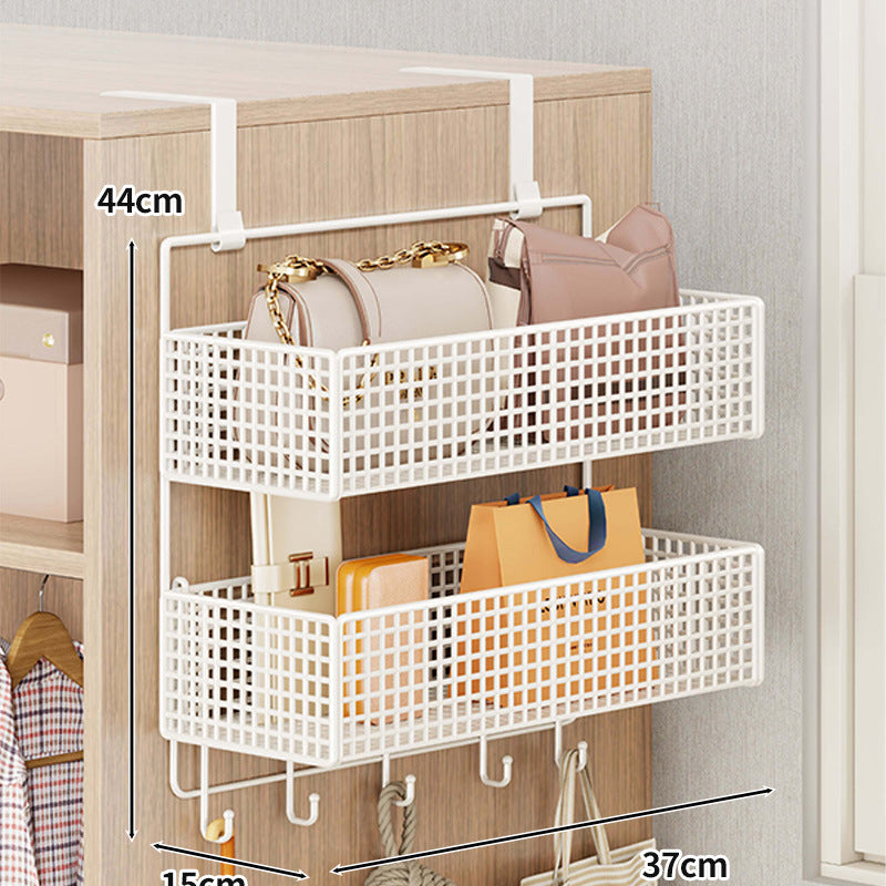 Overdoor Mesh Storage Organizer with Hooks