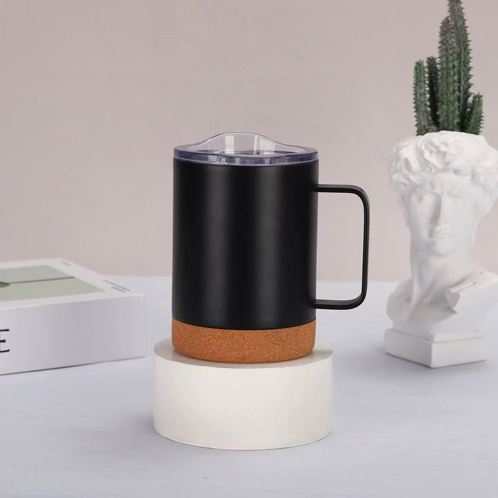 Ladies elegant coffee mug with cork bottom and transparent lid Stornfield