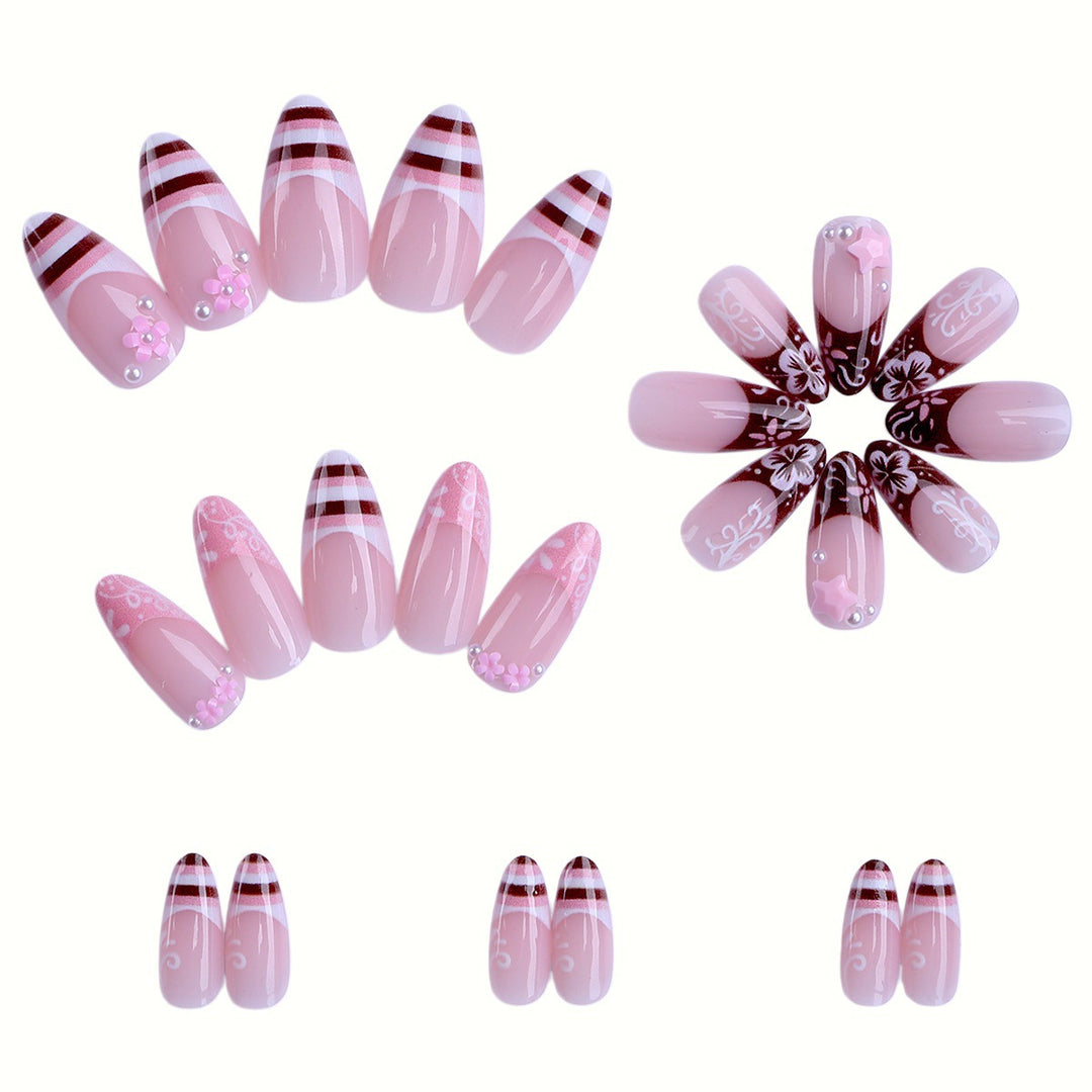 Artistic Floral Press-On Nail Enhancements Stornfield