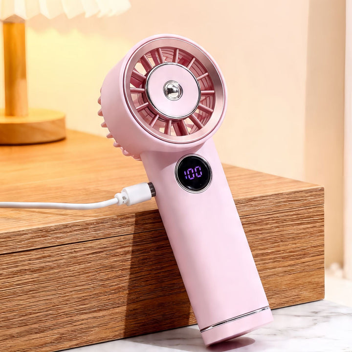Women Portable Mini Fan with Digital Display Stornfield