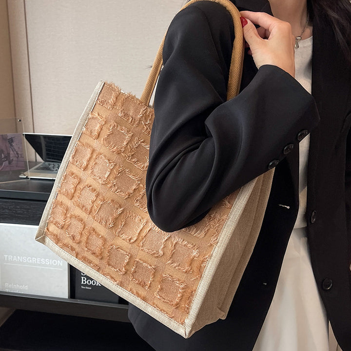 Casual Tartan Pattern Tote