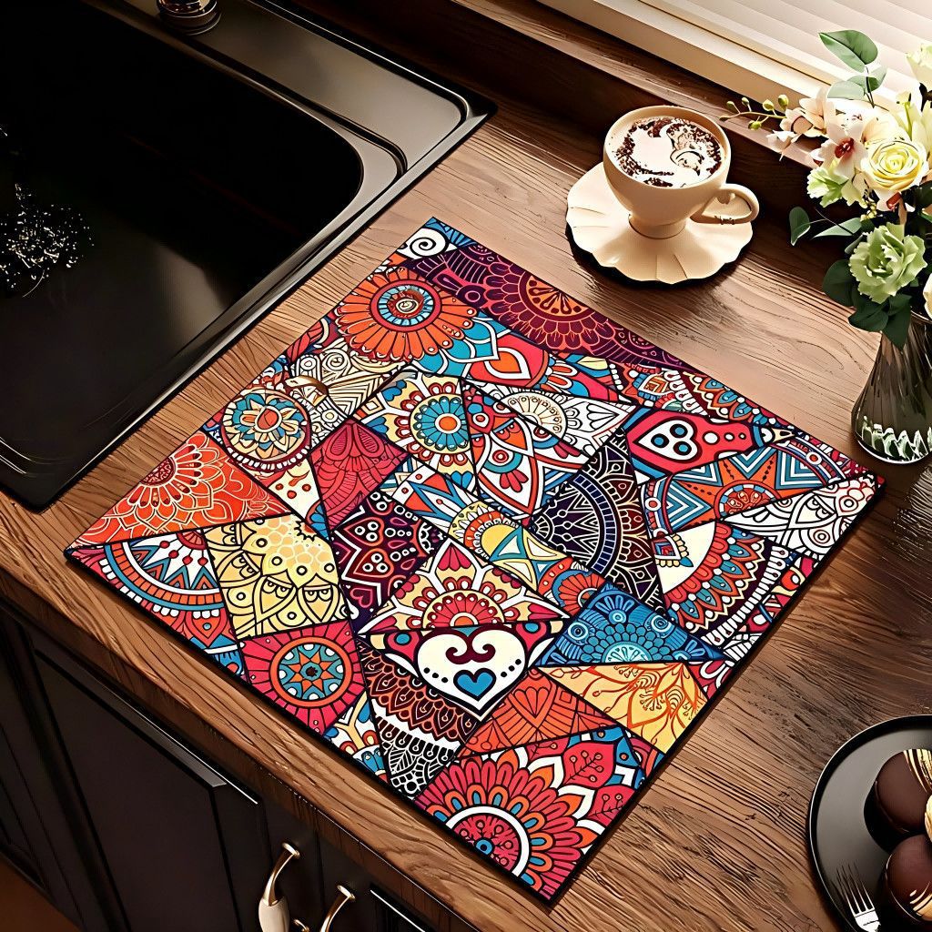 Vintage Floral Pattern Kitchen Mat