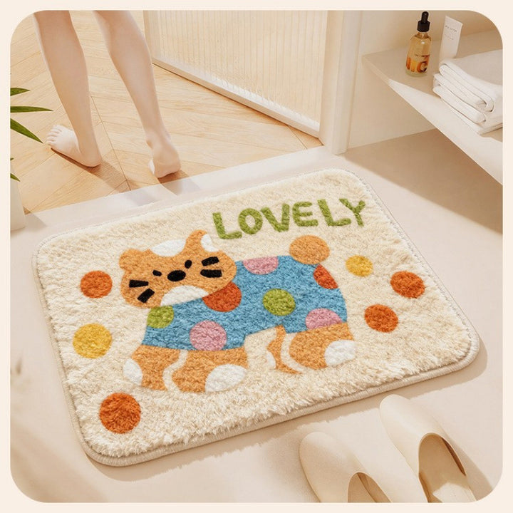 Flower design bath mat