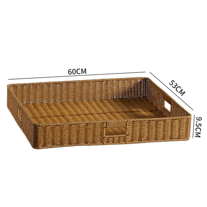 Handwoven Rectangular Storage Bin with Cutout Handles Stornfield