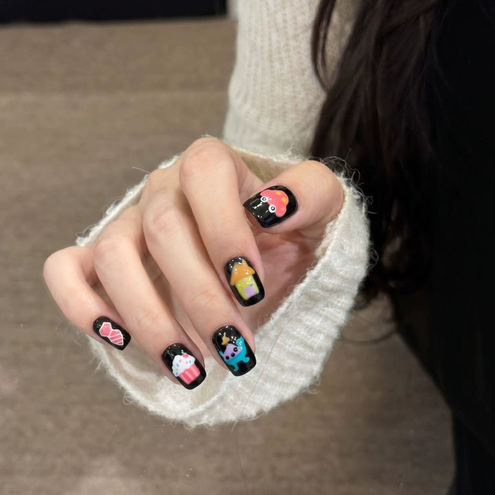 Whimsical Cartoon-Themed Press-On Nail Set Stornfield