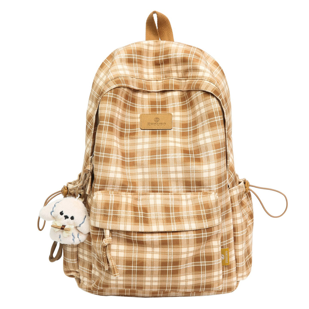 Stylish Plaid Patterned Backpack Stornfield