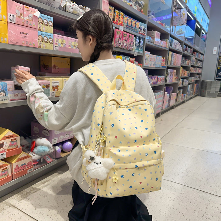 Backpack with Playful Star Pattern and Practical Storage Compartment Stornfield