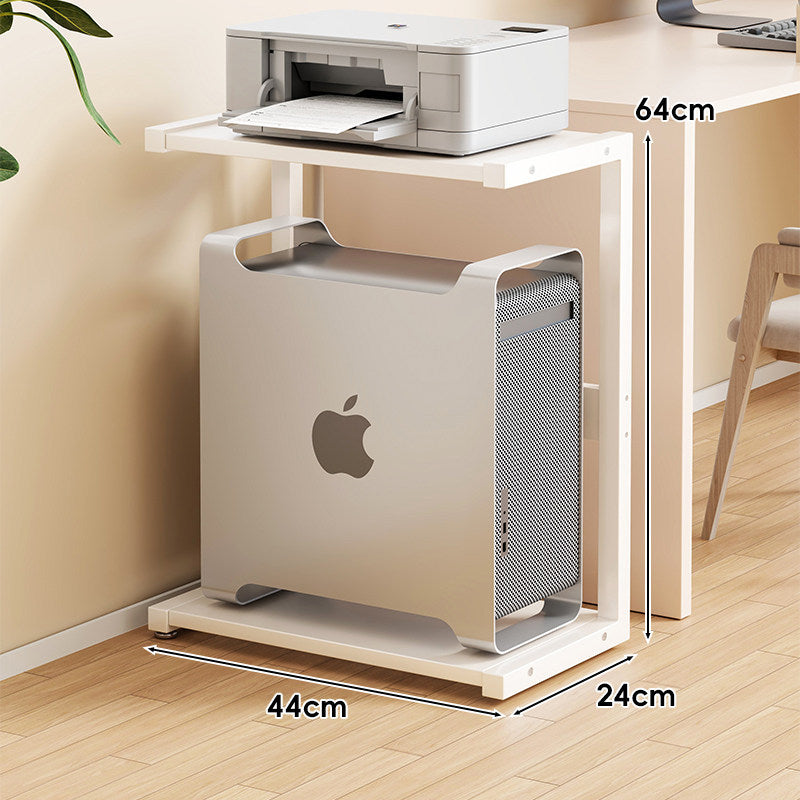 Two-Tier Space-Saving Under-Desk CPU Tower & Printer Stand