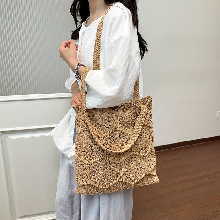 Handwoven shopping bag with unique hexagon pattern Stornfield