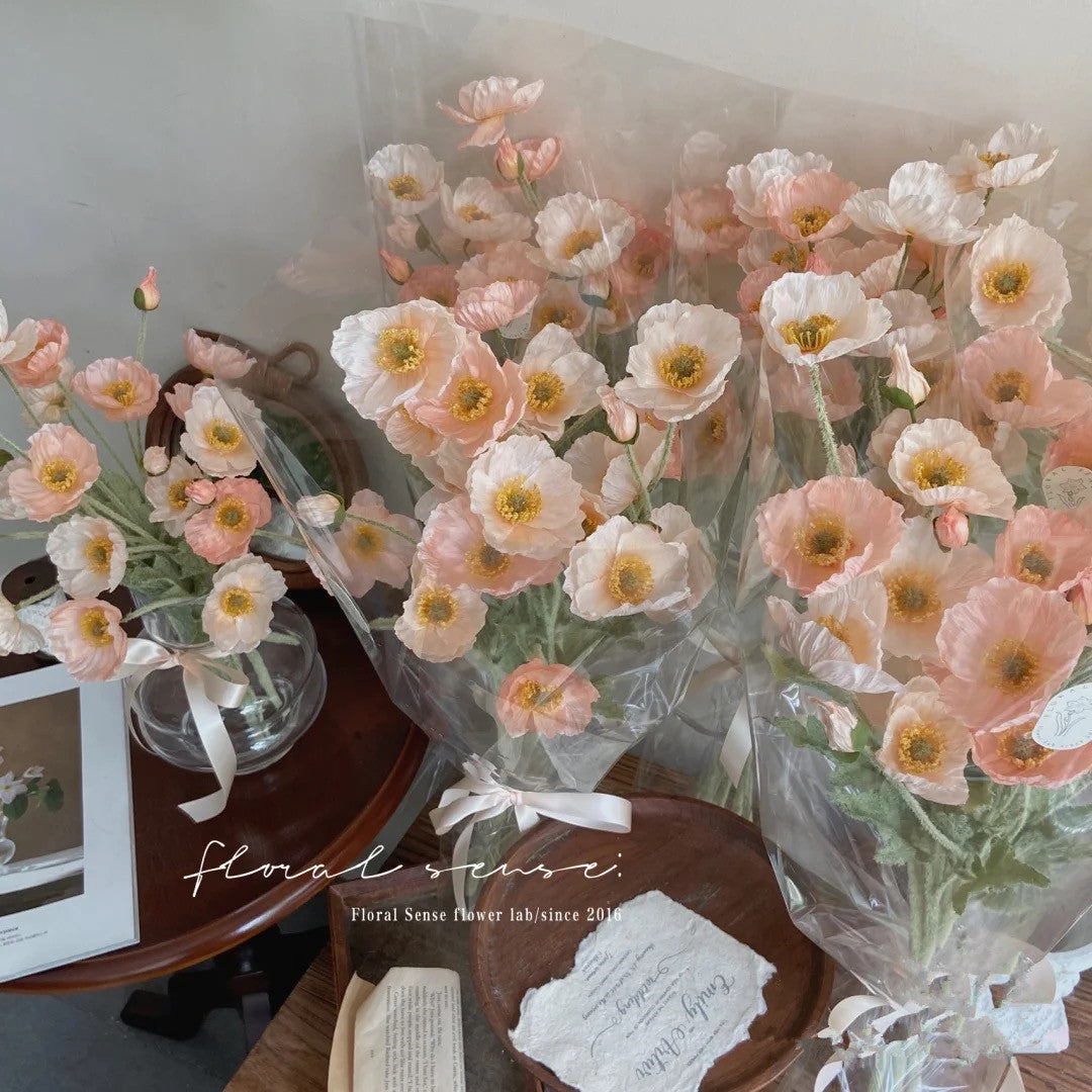 Lifelike Poppy Floral Stem