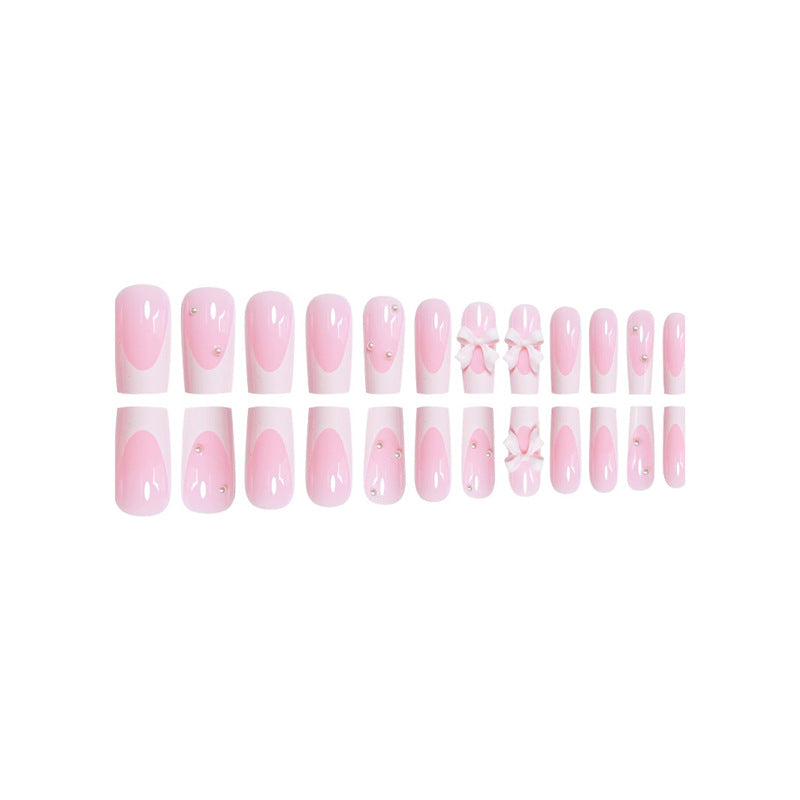 Decorative Press-On Nails with Bow Accents Stornfield