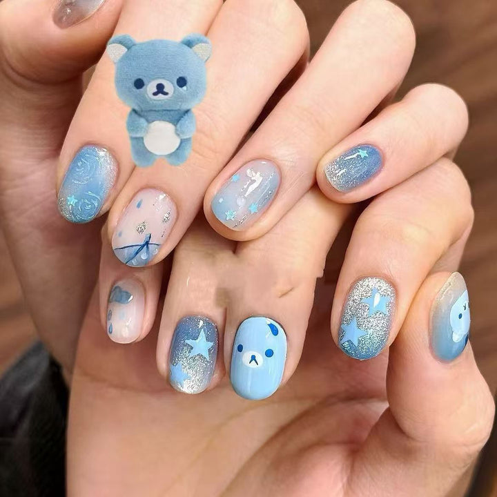 Cute Character Press-On Nail Art Set Stornfield