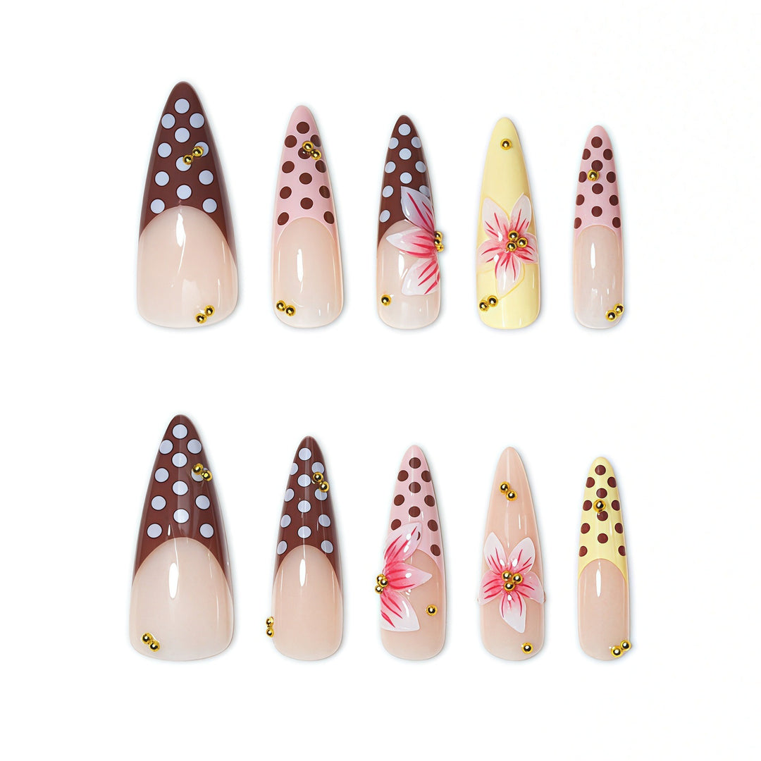Elegant Floral Stiletto Nail Enhancements Stornfield