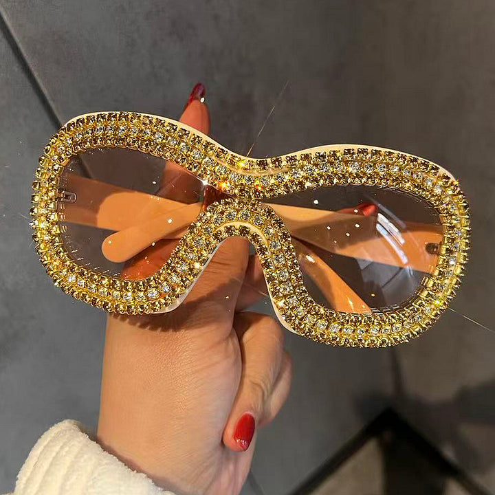 Women's glamorous sports sunglasses with extravagant crystal frame Stornfield