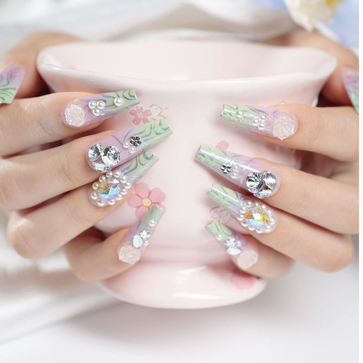 Premium Decorative Press-On Nail Art Set Stornfield