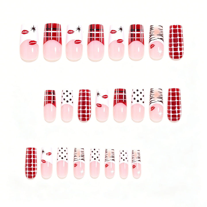Artistic Press-On Nail Set with Unique Patterns Stornfield
