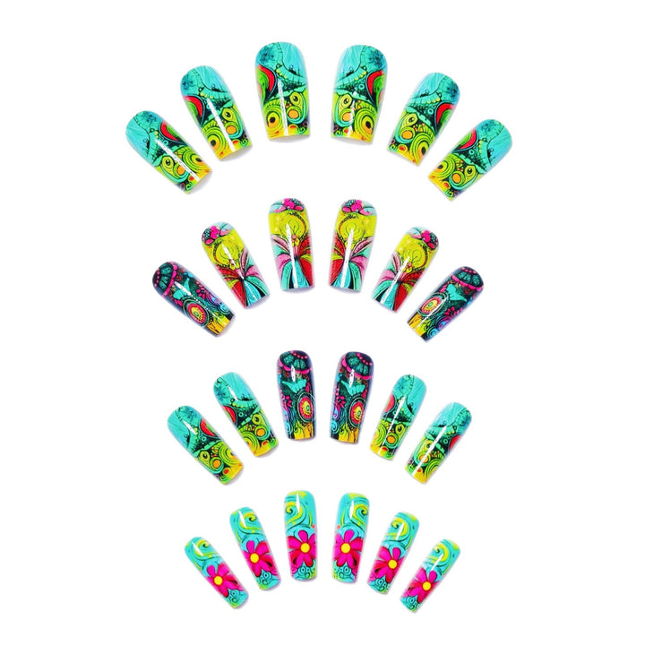 Creative Art Nails with Glowing Flower Design Stornfield