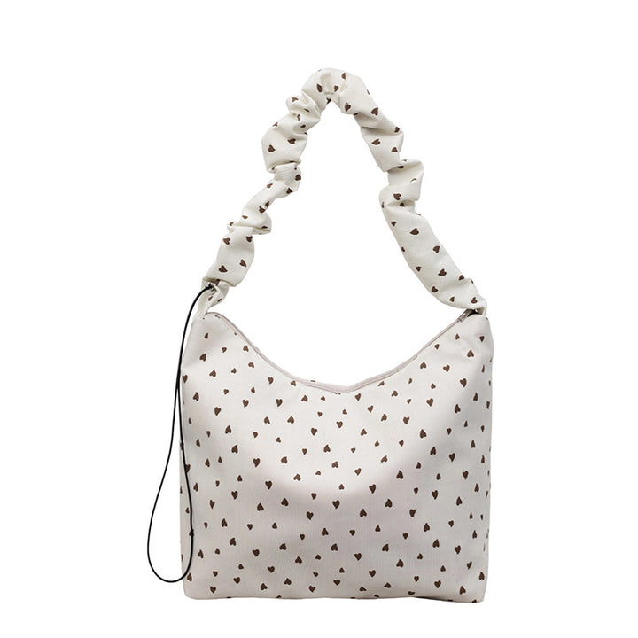 Heart Print Cozy Hobo Bag