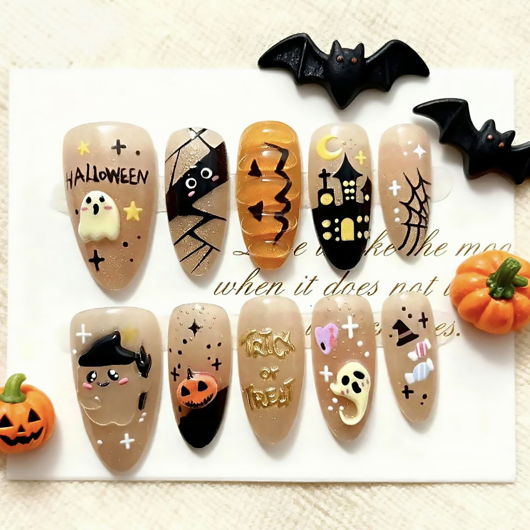 Halloween-Themed Press-On Nail Set Stornfield
