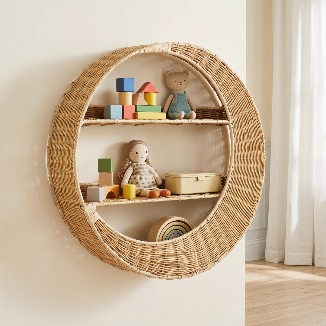 Wall shelf made of handcrafted willow material Stornfield