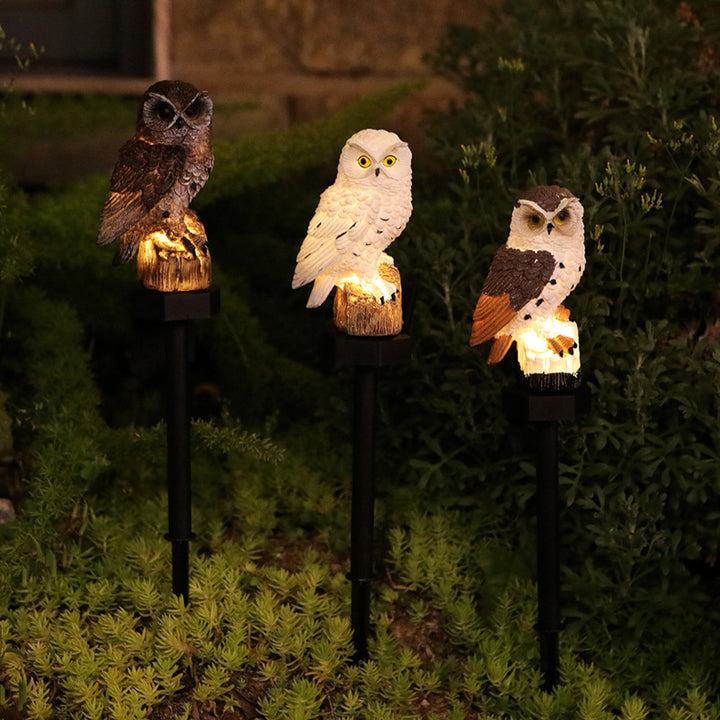 Solar-Powered Owl Garden Stake Light With Realistic Resin Perched Sculpture And Automatic Dusk-To-Dawn LED Stornfield