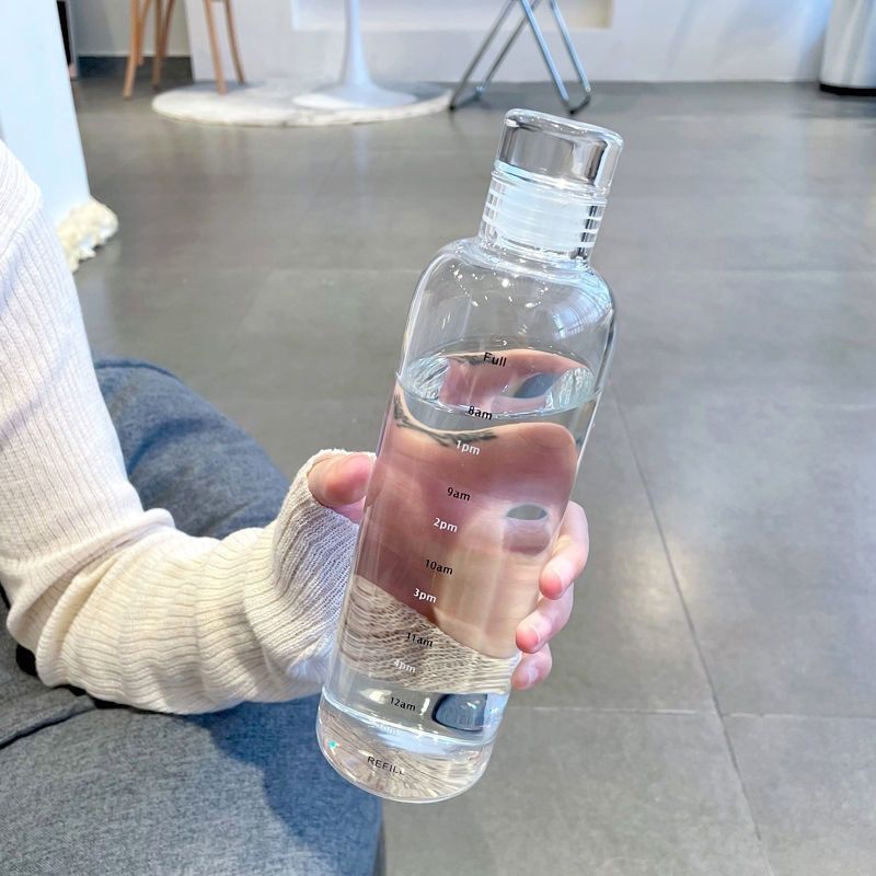 Women's transparent motif drinking bottle with time markers Stornfield