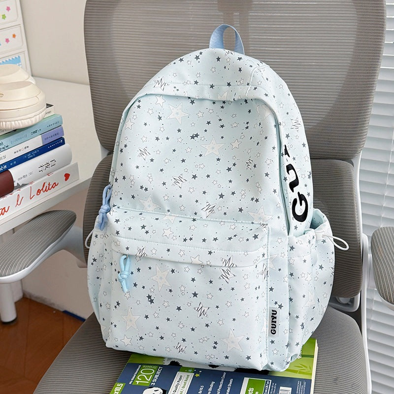 Stylish Star-Patterned School Backpack Stornfield