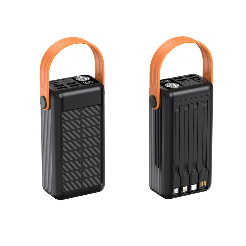 Portable Solar Power Bank with Integrated Cable Management and LED Display Stornfield