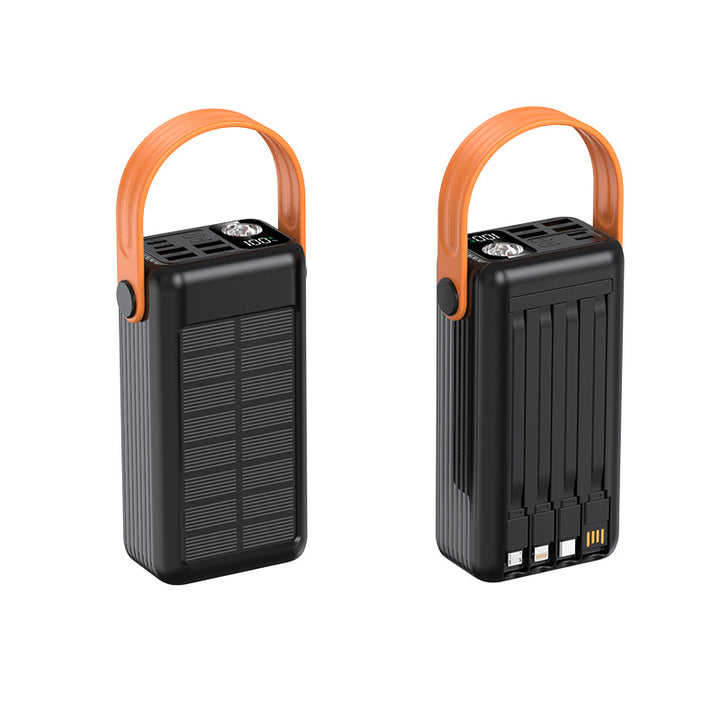 Portable Solar Power Bank with Integrated Cable Management and LED Display Stornfield