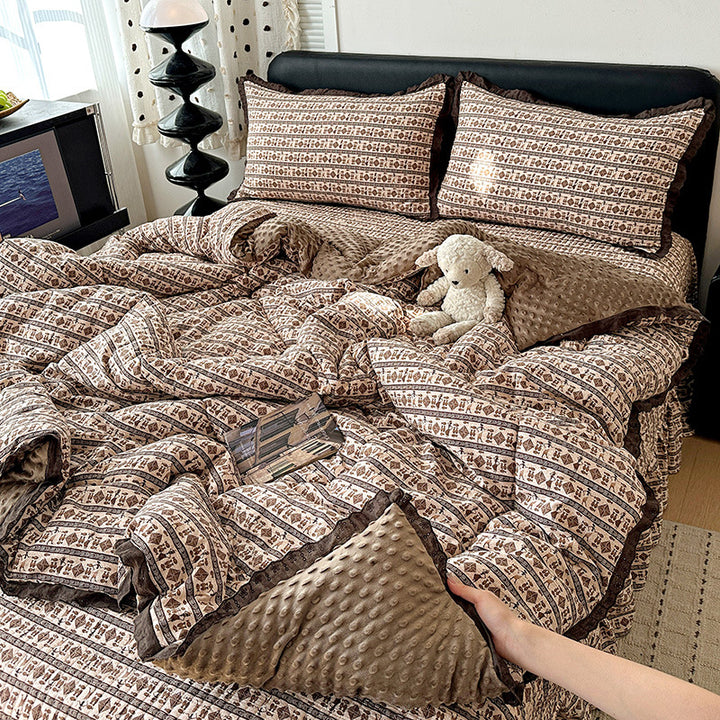 Plush Minky Dot Quilted Comforter Set