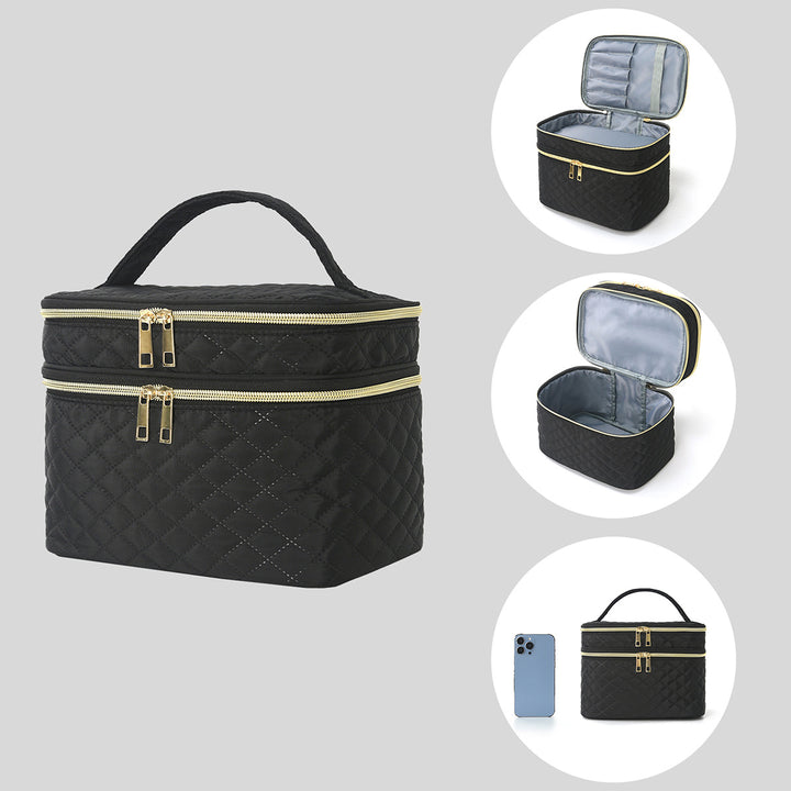 Cosmetic organizer bag with double compartment system Stornfield
