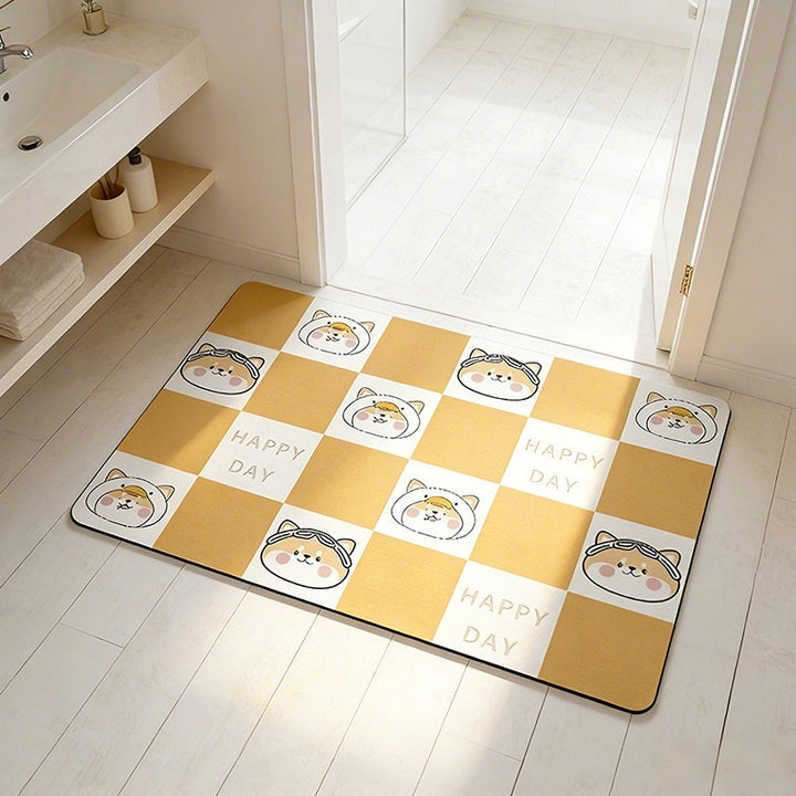 Cute Cartoon Pet-Themed Bath Mat Stornfield