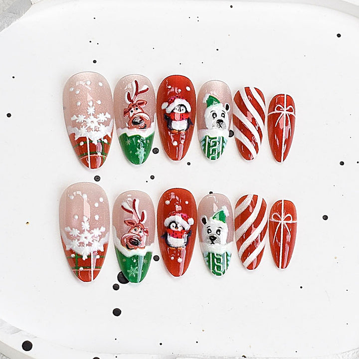 Festive Holiday Themed Press-On Nail Set Stornfield