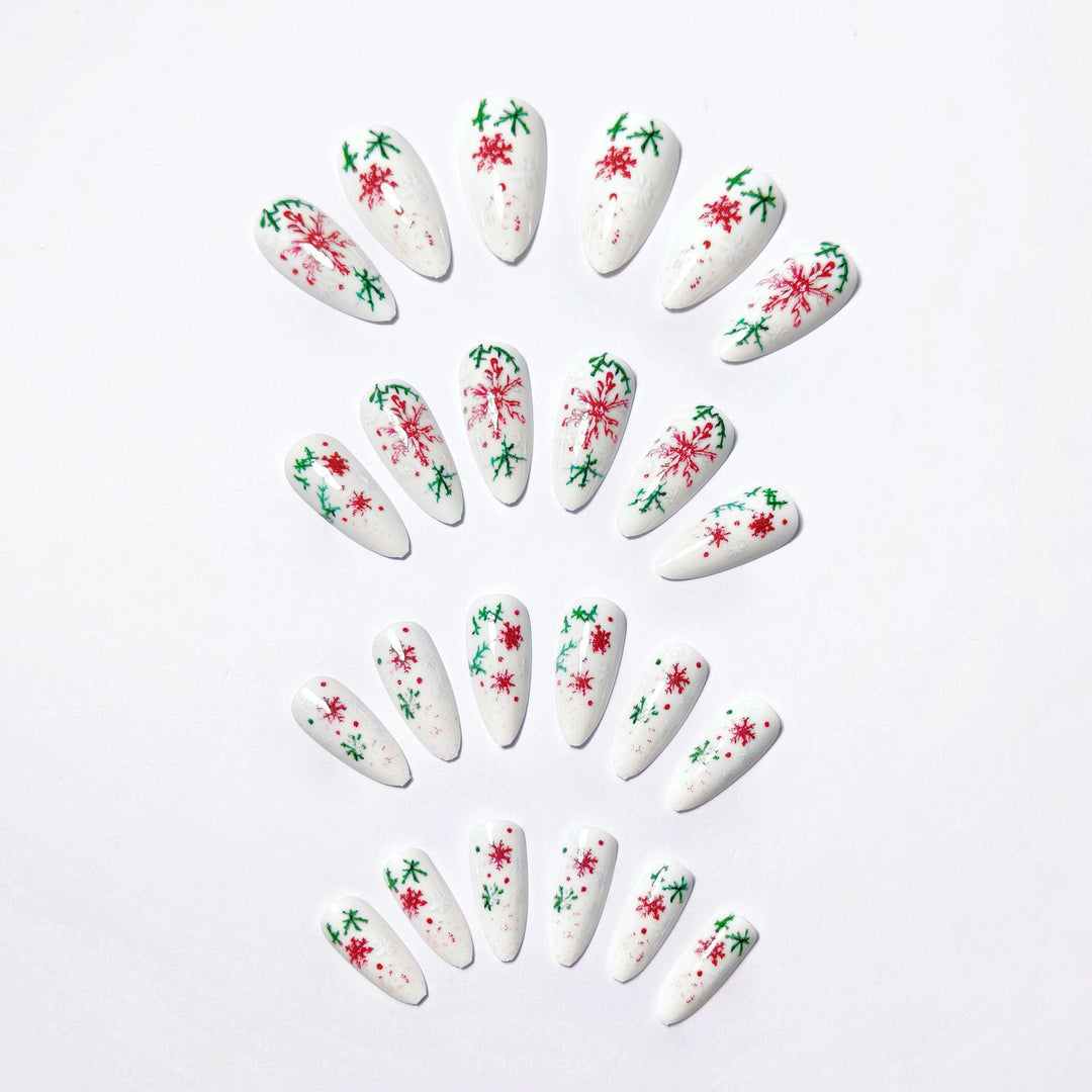 Artificial nails with winter snowflake and Christmas motif Stornfield