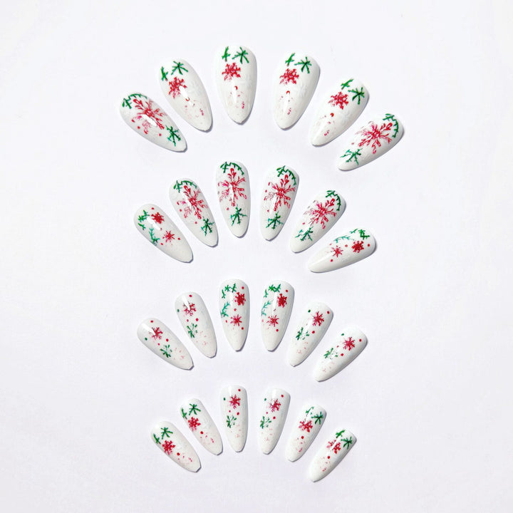 Artificial nails with winter snowflake and Christmas motif Stornfield